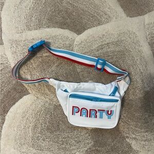 White and Blue Party Fanny Pack